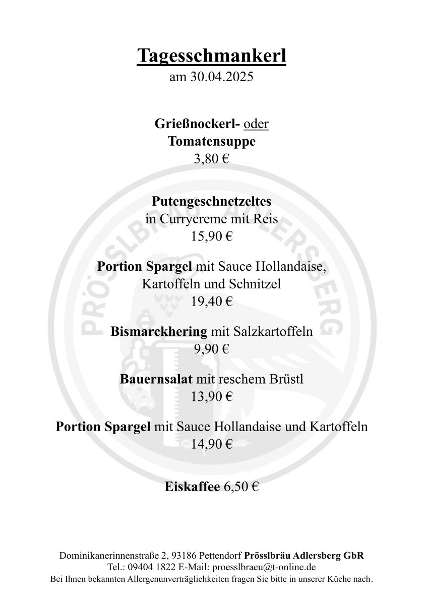 Tageskarte Wasserzeichen A5 
